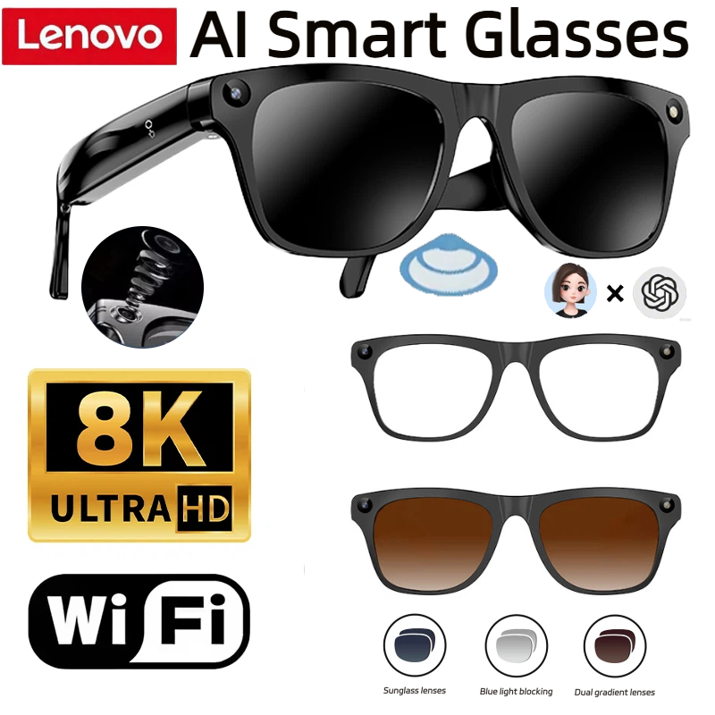 Smart Glasses Ar - Lenovo 32G Memory 800W 4K Camera