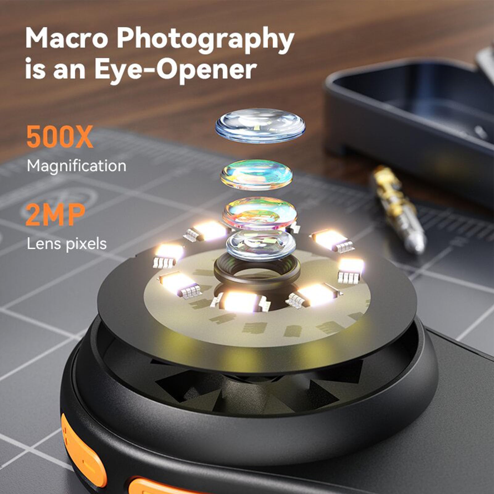 500x Digital Microscope with 2 - Digital Magnifier Reading recension och pris