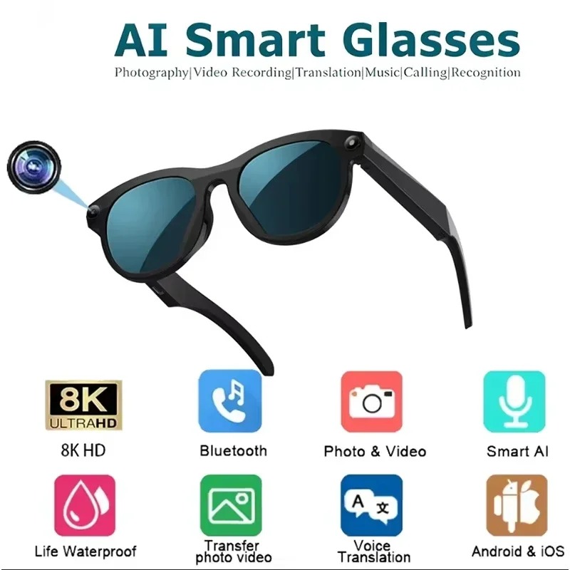8KHD Smart AI Glasses Color Ch - Smart Glasses Ar recension och pris