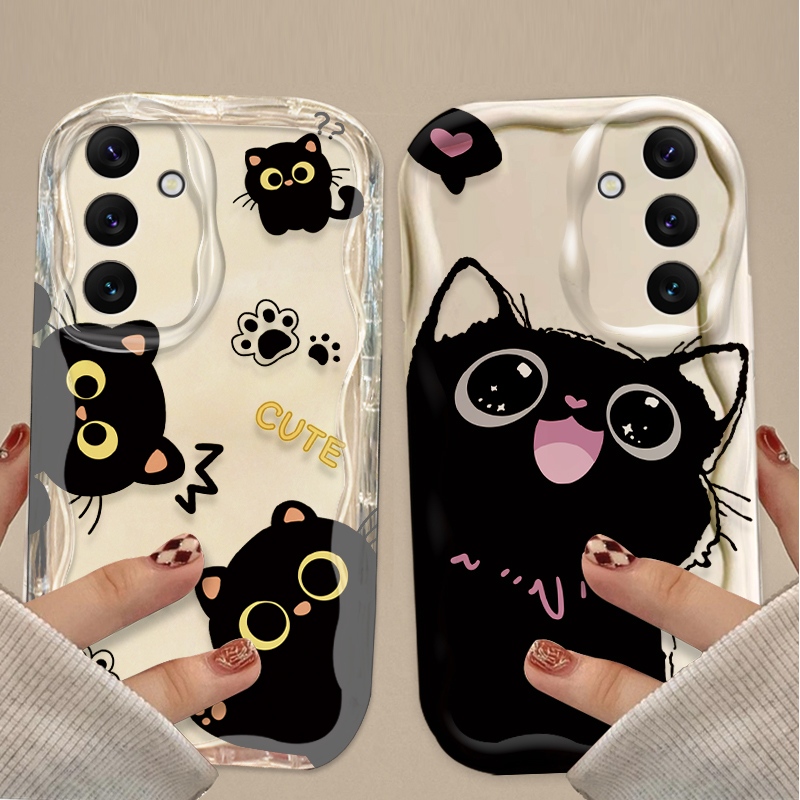 Cute Big Eyes Black Cat Case f - Samsung Galaxy A55 recension och pris