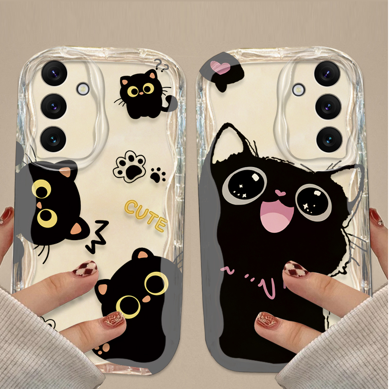 Cute Big Eyes Black Cat Case f - Samsung Galaxy A55 recension och pris